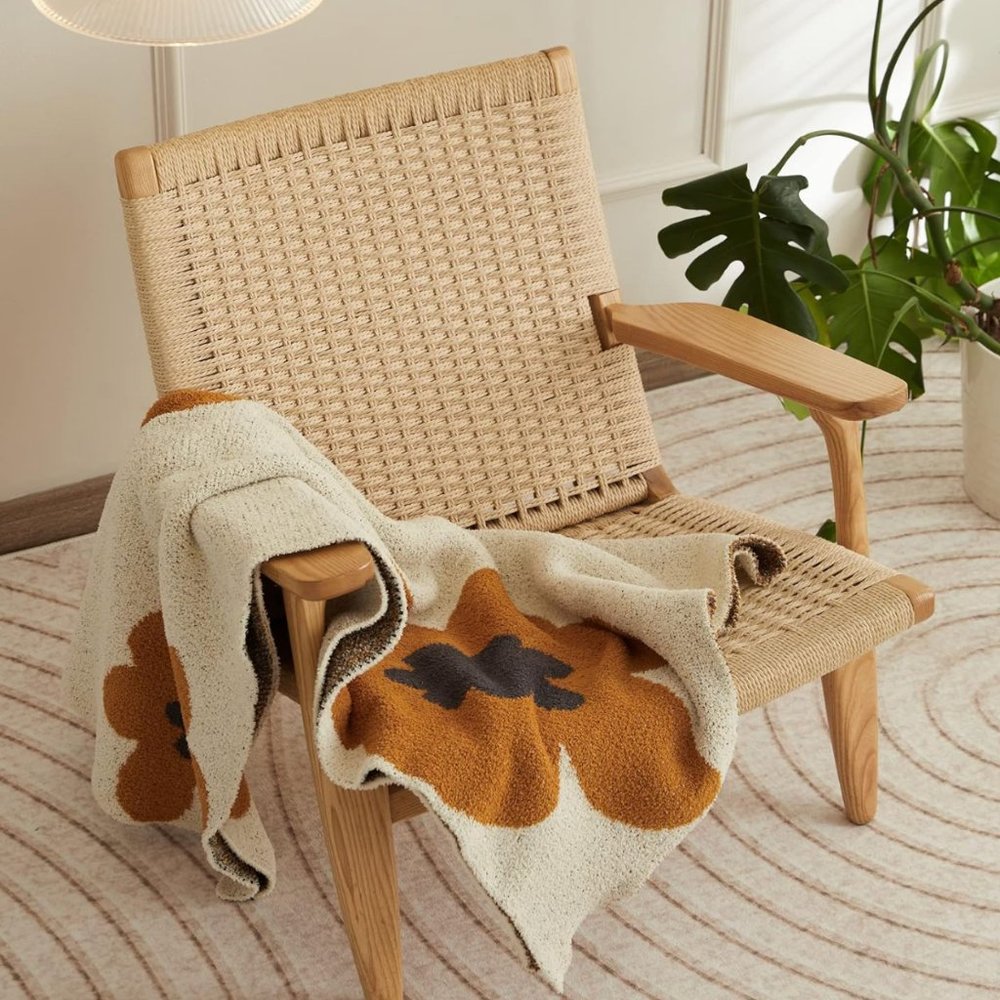 Anthro Flower Throw Blanket - Picture 2 of 5